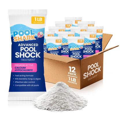 Calcium Hypochlorite Pool Shock – 12 × 1 lb Bags