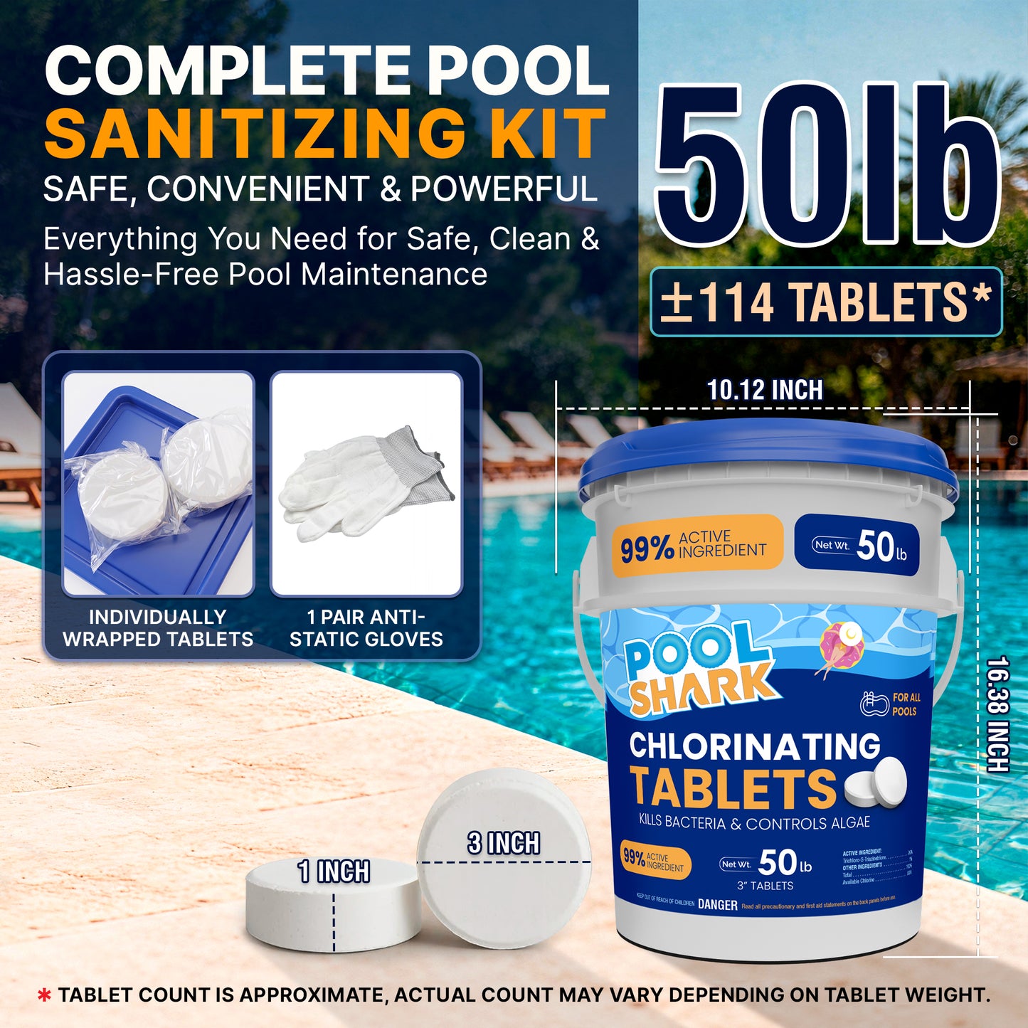 3" Chlorinating Tablets – 50 lb Bucket