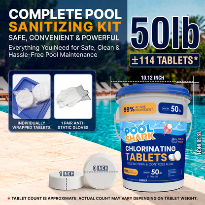 3" Chlorinating Tablets – 50 lb Bucket