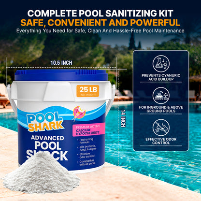 Calcium Hypochlorite Pool Shock – 25 lb Bucket